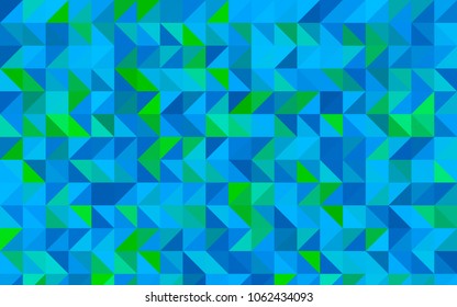 Light Blue, Green vector triangle mosaic template. A sample with polygonal shapes. Triangular pattern for your business design.