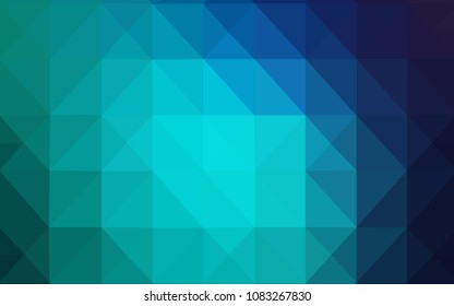 Light Blue, Green vector triangle mosaic template. Shining polygonal illustration, which consist of triangles. Brand new style for your business design.