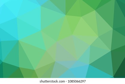Light Blue, Green vector triangle mosaic template. Colorful illustration in abstract style with triangles. Textured pattern for your backgrounds.