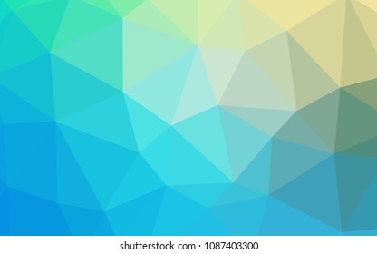 Light Blue, Green vector triangle mosaic template. Polygonal abstract illustration with gradient. Brand new style for your business design.