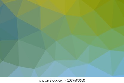 Light Blue, Green vector triangle mosaic cover. A completely new color illustration in a polygonal style. Best triangular design for your business.