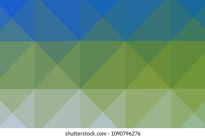 Light Blue, Green vector triangle mosaic texture. Triangular geometric sample with gradient.  That new template can be used for your brand book.