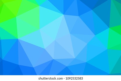 Light Blue, Green vector triangle mosaic texture. Polygonal abstract illustration with gradient. New template for your brand book.