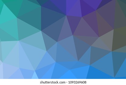 Light Blue, Green vector triangle mosaic texture. Shining colorful illustration with triangles. Polygonal design for your web site.