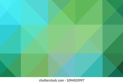 Light Blue, Green vector triangle mosaic cover. Polygonal abstract illustration with gradient. The polygonal design can be used for your web site.