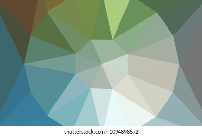 Light Blue, Green vector triangle mosaic cover with a diamond. Illustration in Origami style with gradient.  Textured pattern for your backgrounds.