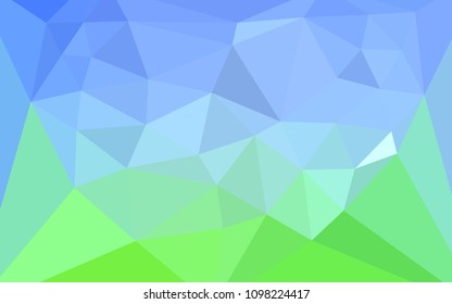 Light Blue, Green vector triangle mosaic texture with a heart in a centre. Colorful abstract illustration with triangles. New template for your brand book.