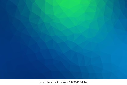 Light Blue, Green vector triangle mosaic texture. Polygonal abstract illustration with gradient. Brand new style for your business design.