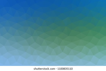 Light Blue, Green vector triangle mosaic cover. Creative geometric illustration in Origami style with gradient. Template for cell phone's backgrounds.