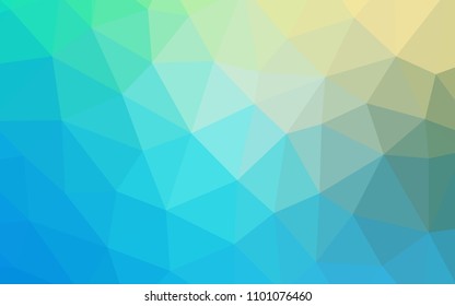 Light Blue, Green vector triangle mosaic template. Colorful illustration in polygonal style with gradient. Best triangular design for your business.