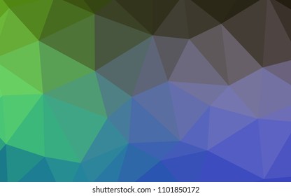 Light Blue, Green vector triangle mosaic texture. Shining colorful illustration with triangles. Triangular pattern for your design.