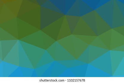 Light Blue, Green vector triangle mosaic cover. Triangular geometric sample with gradient.  New template for your brand book.