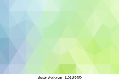 Light Blue, Green vector triangle mosaic texture. A completely new color illustration in a polygonal style. Triangular pattern for your design.