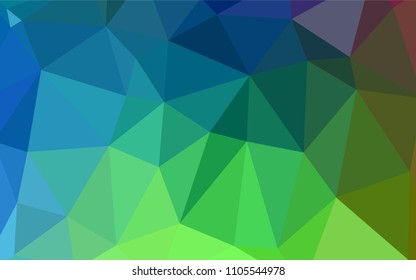 Light Blue, Green vector triangle mosaic template. Elegant bright polygonal illustration with gradient. The best triangular design for your business.