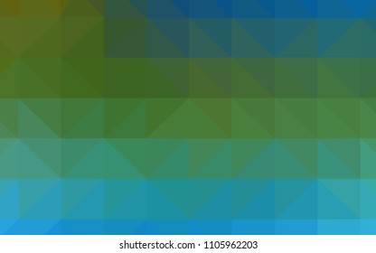 Light Blue, Green vector triangle mosaic cover. Creative geometric illustration in Origami style with gradient. Brand new style for your business design.