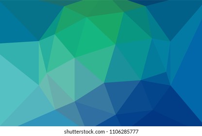 Light Blue, Green vector triangle mosaic template. Colorful abstract illustration with triangles. Triangular pattern for your design.