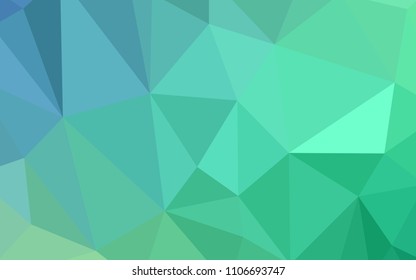 Light Blue, Green vector triangle mosaic texture. Triangular geometric sample with gradient.  Triangular pattern for your design.
