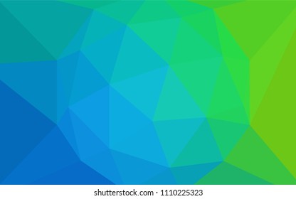 Light Blue, Green vector triangle mosaic cover. Triangular geometric sample with gradient.  Triangular pattern for your design.