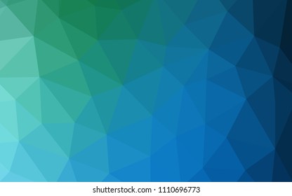 Light Blue, Green vector triangle mosaic cover. A completely new color illustration in a polygonal style. Best triangular design for your business.