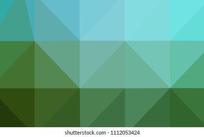 Light Blue, Green vector triangle mosaic cover. Shining polygonal illustration, which consist of triangles. Triangular pattern for your business design.