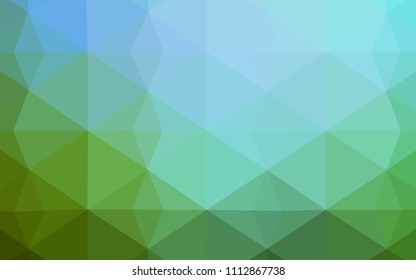 Light Blue, Green vector triangle mosaic texture. A sample with polygonal shapes. Triangular pattern for your business design.