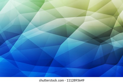 Light Blue, Green vector triangle mosaic texture. Colorful illustration in abstract style with triangles. New template for your brand book.