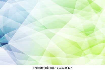 Light Blue, Green vector triangle mosaic template. Polygonal abstract illustration with gradient. Pattern for a brand book's backdrop.