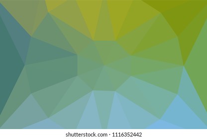 Light Blue, Green vector triangle mosaic template with a diamond. Illustration in Origami style with gradient.  Triangular pattern for your design.