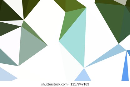 Light Blue, Green vector triangle mosaic cover. Shining colorful illustration with triangles. Completely new template for your banner.