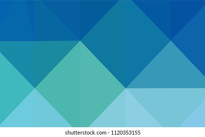 Light Blue, Green vector triangle mosaic texture. Creative geometric illustration in Origami style with gradient. A completely new design for your business.