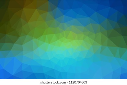 Light Blue, Green vector triangle mosaic cover. Creative illustration in halftone style with triangles. Completely new template for your banner.
