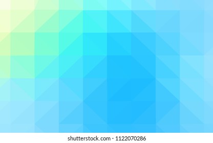 Light Blue, Green vector triangle mosaic cover. Triangular geometric sample with gradient.  Brand new style for your business design.