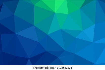 Light Blue, Green vector triangle mosaic cover. Shining colorful illustration with triangles. Triangular pattern for your design.