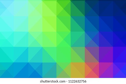 Light Blue, Green vector triangle mosaic template. Triangular geometric sample with gradient.  Polygonal design for your web site.