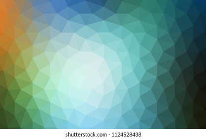 Light Blue, Green vector triangle mosaic texture. Glitter abstract illustration with an elegant triangles. Pattern for a brand book's backdrop.