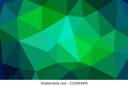 Light Blue, Green vector triangle mosaic cover. Creative illustration in halftone style with triangles. Brand new style for your business design.