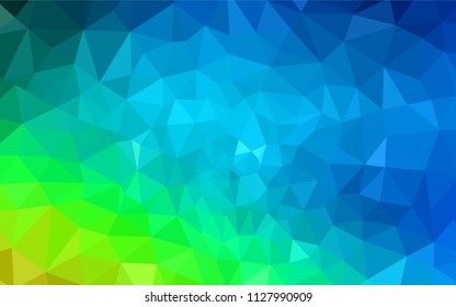 Light Blue, Green vector triangle mosaic texture. Creative illustration in halftone style with triangles. Polygonal design for your web site.