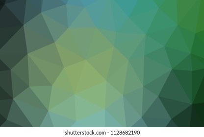 Light Blue, Green vector triangle mosaic cover. Elegant bright polygonal illustration with gradient. Completely new template for your banner.
