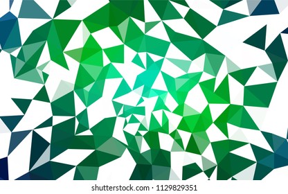 Light Blue, Green vector triangle mosaic template. Elegant bright polygonal illustration with gradient. A completely new design for your leaflet.