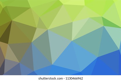 Light Blue, Green vector triangle mosaic cover. Creative illustration in halftone style with triangles. Textured pattern for your backgrounds.