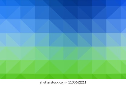 Light Blue, Green vector triangle mosaic template. Triangular geometric sample with gradient.  A new texture for your web site.