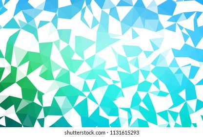 Light Blue, Green vector triangle mosaic cover. Colorful illustration in abstract style with triangles. Template for cell phone's backgrounds.