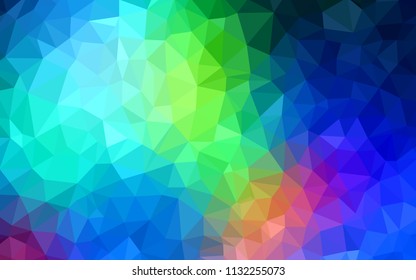 Light Blue, Green vector triangle mosaic cover. Glitter abstract illustration with an elegant triangles. Textured pattern for your backgrounds.