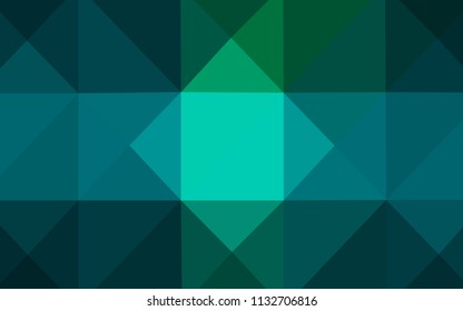 Light Blue, Green vector triangle mosaic cover. Colorful abstract illustration with gradient. The polygonal design can be used for your web site.