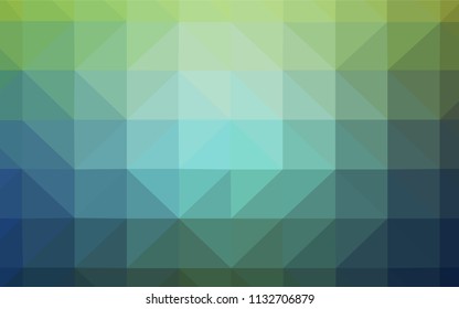 Light Blue, Green vector triangle mosaic template. Creative geometric illustration in Origami style with gradient. Polygonal design for your web site.