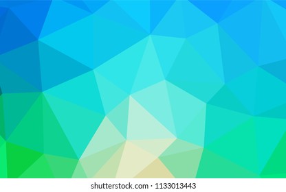 Light Blue, Green vector triangle mosaic template. Colorful illustration in polygonal style with gradient. Brand new design for your business.