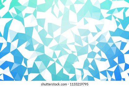 Light Blue, Green vector triangle mosaic texture. Glitter abstract illustration with an elegant triangles. Brand new style for your business design.