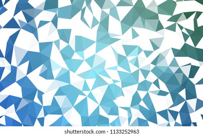 Light Blue, Green vector triangle mosaic template. Colorful illustration in polygonal style with gradient. Triangular pattern for your design.