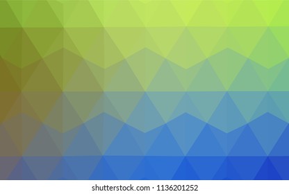 Light Blue, Green vector triangle mosaic template. Colorful abstract illustration with triangles. Triangular pattern for your design.