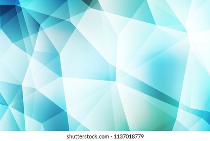 Light Blue, Green vector triangle mosaic template. Colorful abstract illustration with triangles. A completely new design for your leaflet.